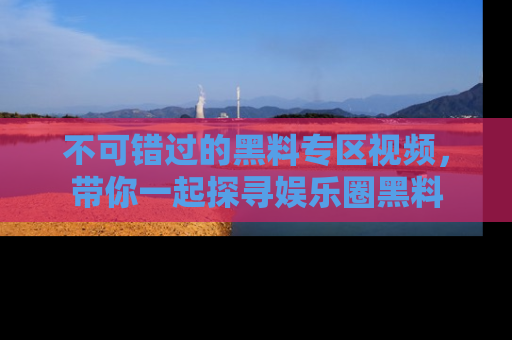 不可错过的黑料专区视频，带你一起探寻娱乐圈黑料