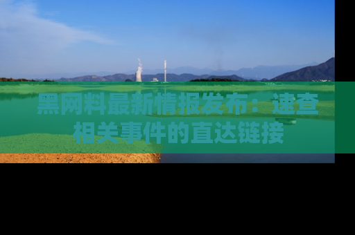 黑网料最新情报发布：速查相关事件的直达链接