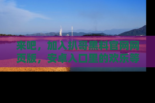 来吧，加入扒哥黑料官网网页版，安卓入口里的欢乐等着你！