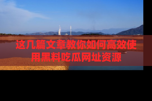 这几篇文章教你如何高效使用黑料吃瓜网址资源